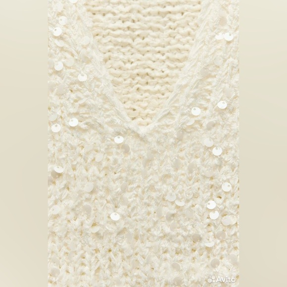 ZARA ~ Knit Sequins Mini Dress / Sweater - Picture 10 of 10